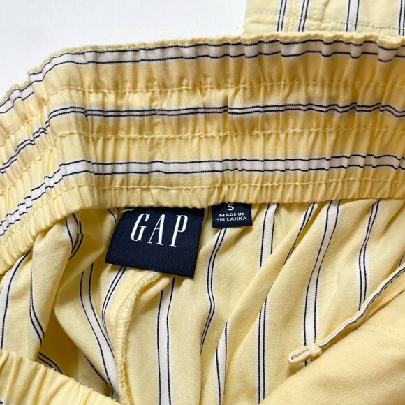 GAP Organic Cotton Poplin Easy Wide Leg Pants Yellow Stripe Size Small NEW NWT - Picture 3 of 9